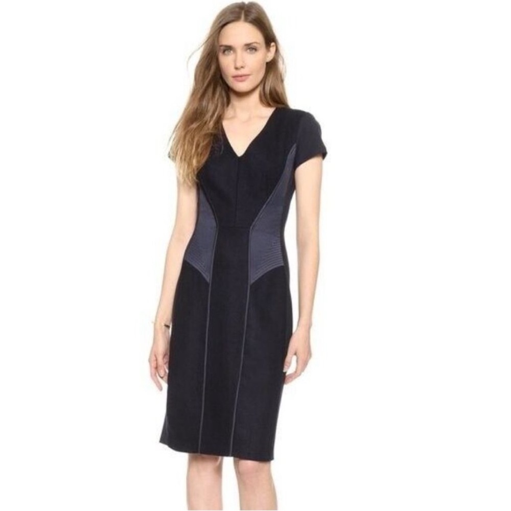 Club Monaco Kiona Wool Dark Blue Mini Dress